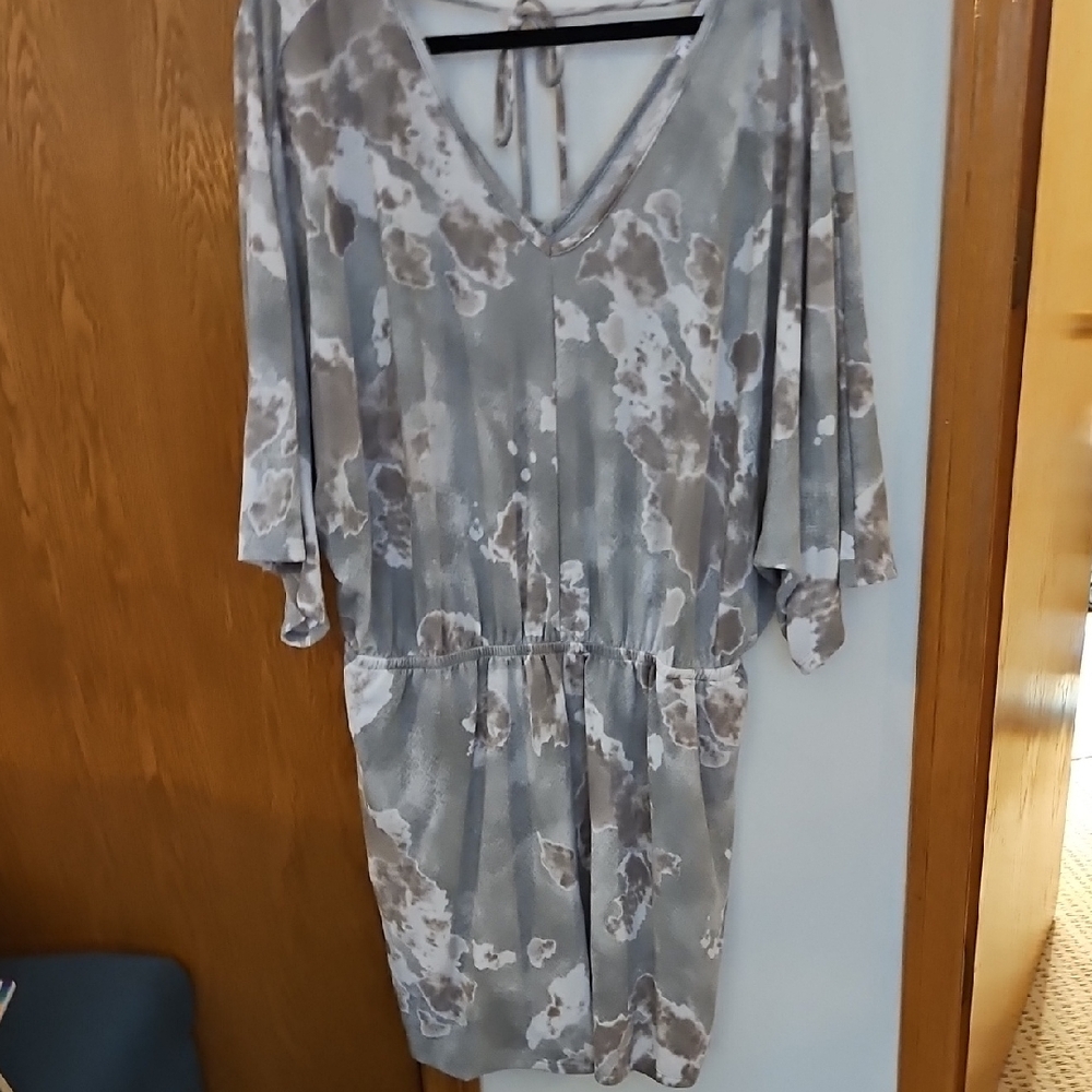 First Love Gray and Brown Jumpsuit Never Worn